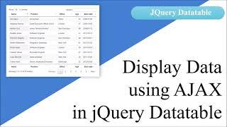 Customize Column of Datatable | Data Rendering in JQuery Datatable