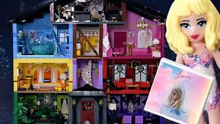 Taylor Swift Lover House as LEGO (and Eras Tour outfits as well!) 🩷 build & doll repaint compilation