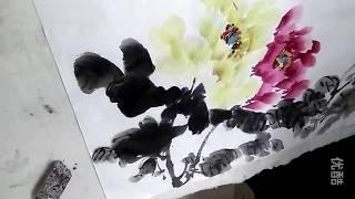 Purple Peony Painting  - Traditional Chinese Painting