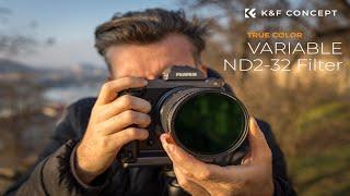 K&F CONCEPT TRUE COLOR Variable ND Filter ND2-ND32 Filter for Videographer Outdoor Videofilming