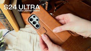 Samsung Galaxy S24 Ultra Genuine Leather Folio Wallet Case