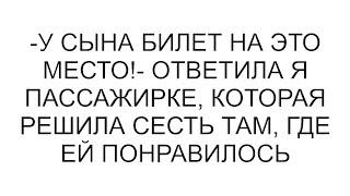 -У сына билет на это место!- ответила я пассажирке, которая решила сесть там, где ей понравилось