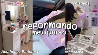 REFORMANDO MEU QUARTO ️ | coquette, aesthetic, comprei minha penteadeira, organizando (parte 1)