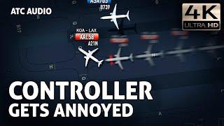 Tower Controller reprimands American Airlines pilot at LAX Airport. Real ATC Audio