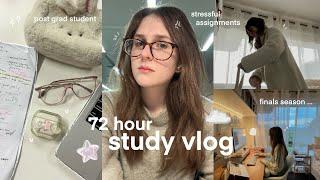 72hr study vlog ‍ finals season, stressful assignments, lot of studying, post grad student