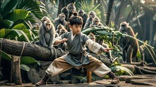 Film kung fu! Seorang anak laki-laki tiba-tiba menemukan buku rahasia di hutan monyet, menguasai