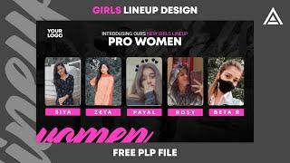 How To Create Professional Esports Lineup Poster In Pixellab - Girls Lineup poster design