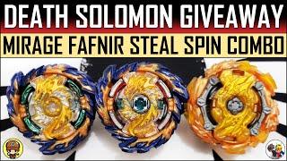 [GIVEAWAY] MIRAGE FAFNIR STEAL SPIN COMBO! | Death Solomon Giveaway! | Beyblade Burst Sparking