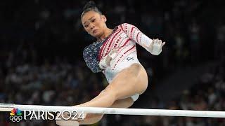 Suni Lee SMASHES uneven bars routine to help U.S. win women's gymnastics team gold | Paris Olympics