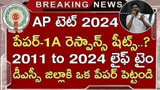 Ap Tet 2024 Latest Updates Today | Ap Tet Response Sheets 2024 | Ap Tet Final Key 2024 | Results