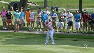 Rickie Fowler’s approach sets up eagle on par-5 at Bridgestone