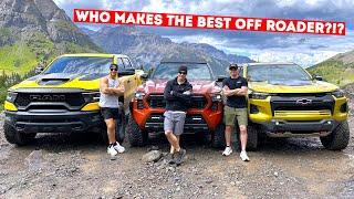 Top Gear Style NEW Off Road Truck Challenge!!! TRX vs TRD Pro vs ZR2 on America's CRAZIEST Trails!