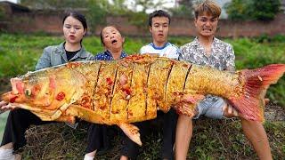 Bà Tân Vlog - Lần Đầu Nướng Con Cá Mè Hoa Khổng Lồ Siêu Cay