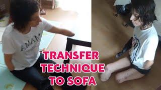 Amputee lady | Adaptive transfer to wheelchair vs sofa techniques