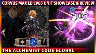 Corvus Max Limit Break Lv85 Unit Showcase & Review (The Alchemist Code)