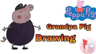 Grandpa Pig Drawing | Peppa Pig #shorts #cartoon #peppapig