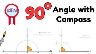 90 degree angle || how to construct 90 degree angle by compass