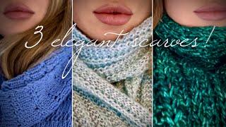 Вяжем 3  красивейших ШАРФА!!! Knitting beautiful scarves