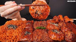 불닭볶음면 불닭쌈 팽이버섯 만두 소세지 먹방 ASMR MUKBANG | SPICY MUSHROOMS & FIRE NOODLES DUMPLING SAUSAGE EATING