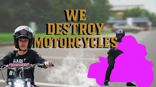 HARLEY DAVIDSON BARN FIND DOES BURNOUT... ( Harley stunts and more.)