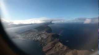 Landing in Madeira airport. Посадка в аэропорту Мадейра.