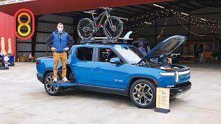 Электрический Rivian R1T: кухня, палатка, 800 л.с.!