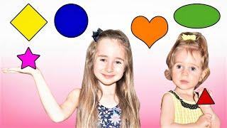 Leina and Lina Learn Colors and Shapes | Educational video for children