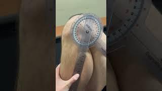 Knee flexion with goniometer