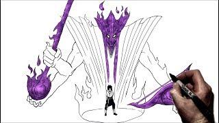 How to Draw Susanoo (Sasuke) | Step By Step | Naruto