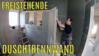 freistehende große Duschtrennwand mit integrierter Nische für Alibert Spiegelschrank Drywall DIY