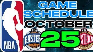 NBA Season Game 2024-25 |  Game Schedule October 25,2024