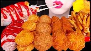 MOST POPULAR CRUNCHY FOOD ASMR *CHEESE BALLS, CHEESY CORN DOG, NUGGETS, FRIES 먹방 JANE ASMR 제인