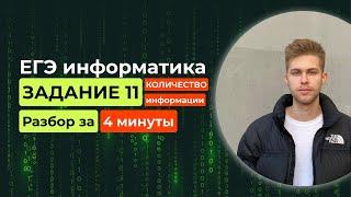 Задание 11. ЕГЭ Информатика 2025. Новый разбор за 4 минуты! Вычисление количества информации