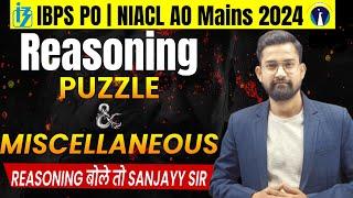 IBPS PO Mains Reasoning | NIACL AO Reasoning | Puzzle Miscellaneous Reasoning | by Sanjay Sir