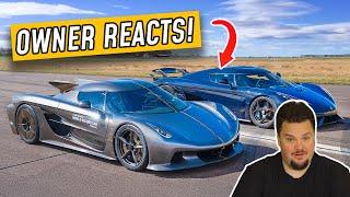 Koenigsegg Owner React to Carwow Jesko Vs Regera Drag Race!