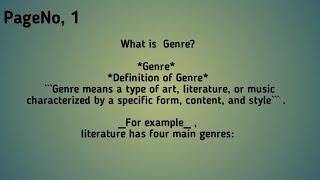 What is Genre|types of Genre By HM