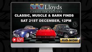 Lloyds Auctions Classic, Muscle and Barn Finds LIVE.December 2024