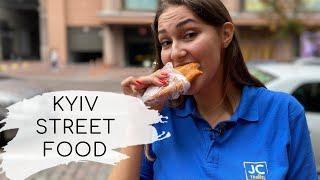 Kyiv street food, Ukraine. Perepichka, Food Market, Drunk Cherry, Ukrainian crepes and more