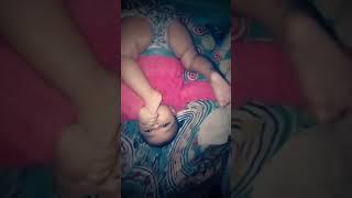 My cute baby's amazing video: likes to suck her toes