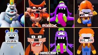 ROBLOX Clucky's ALL JUMPSCARES vs MINECRAFT