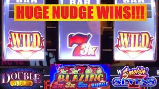 2x 3x 5x Blazing 777 NUDGE was on FIRE! Big Wins! Smokin Sevens + Double Jackpot + Double Gold slots