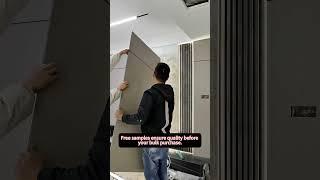 TV Background Wall WPC Foam Board Installation | Custom Solutions & Fast Shipping #wpc #interior