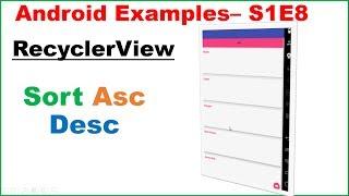 Android Examples S1E8 : RecyclerView - Sort Ascending/Descending
