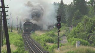 СИЛА 10Д100  2ТЭ10М-3210 2ТЭ10УT-0029.Скоростной поезд и отправка грузов со станции Букачовце.10D100