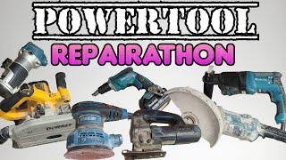 Powertool Repairthon. Repairing another load of broken power tools.