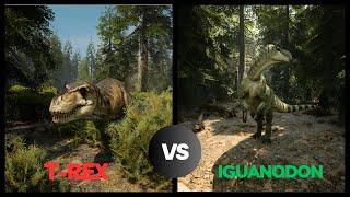 Path of Titans Tyrannosaurus rex - Hunting iguanodons