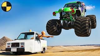 Most Epic Monster Truck Mayhem on the Roads #4  BeamNG.Drive