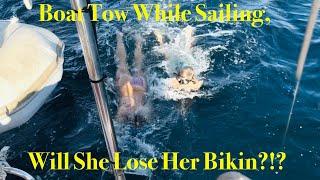 Episode 239 - Will I lose my bikini being pulled behind the boat? Sailing from Sardinia to Corsica!