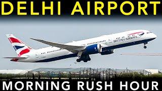 Ultimate DELHI AIRPORT PLANE SPOTTING compilation - LANDING & TAKEOFF | Morning RUSH HOUR