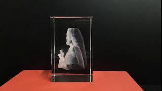 God JESUS 360 Degree Statue View 3D Laser Engraving Crystal